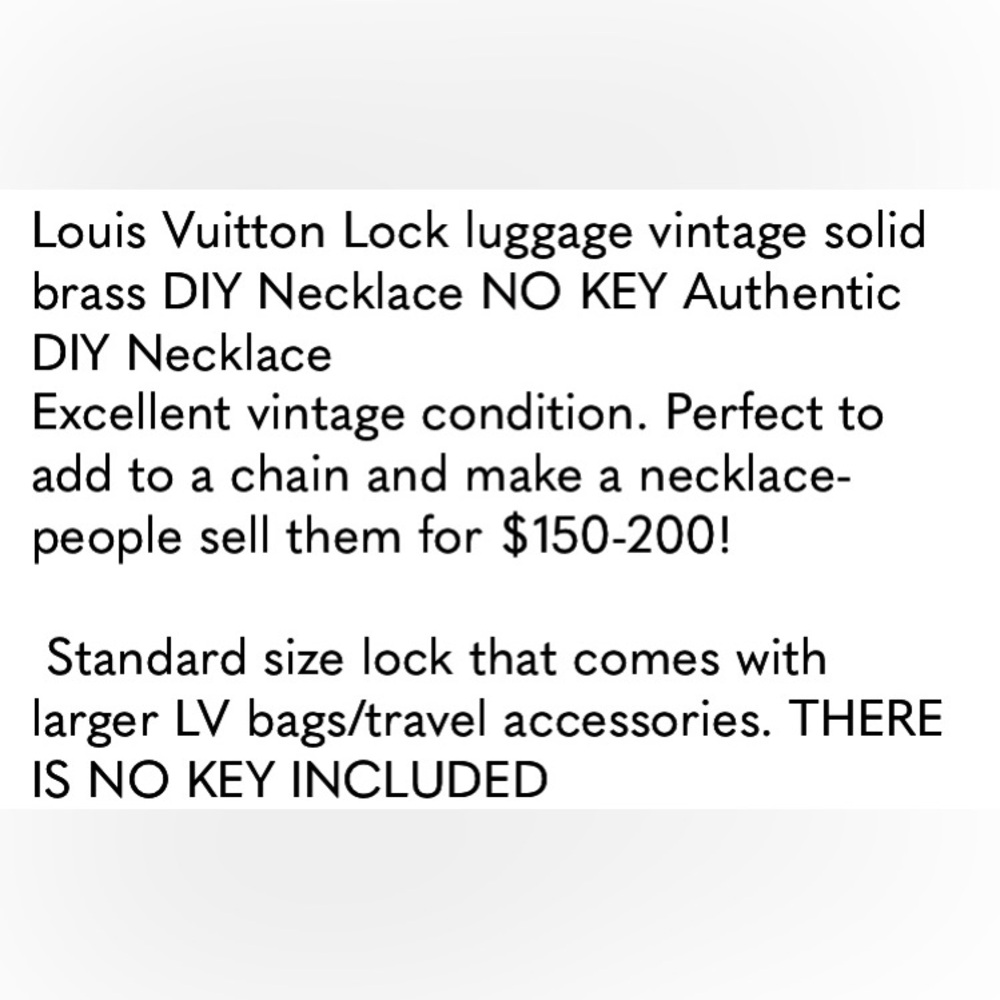 Louis Vuitton Gold -toned Vintage Brass Padlock Engraved Logo # 326 Authentic LV - Picture 4 of 7
